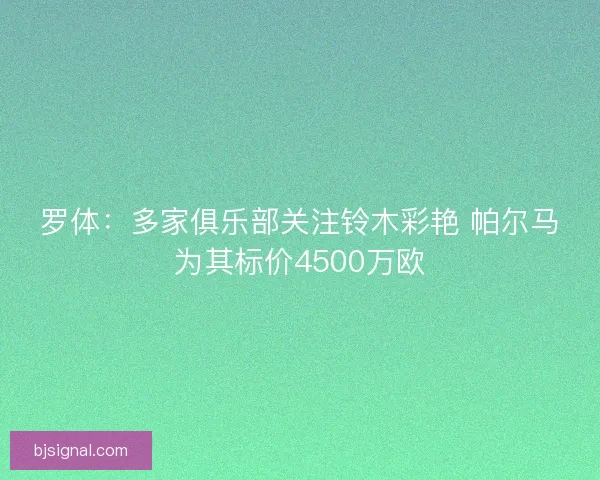 罗体：多家俱乐部关注铃木彩艳 帕尔马为其标价4500万欧