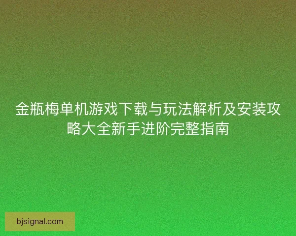 金瓶梅单机游戏下载与玩法解析及安装攻略大全新手进阶完整指南